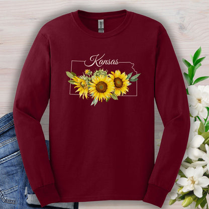 Kansas State Flower Long Sleeve Tee — Wild Native Sunflower