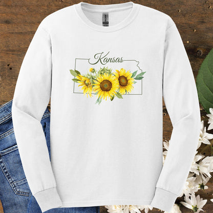 Kansas State Flower Long Sleeve Tee — Wild Native Sunflower
