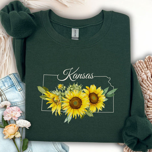 Kansas State Flower Sweatshirt - Wild Native Sunflower