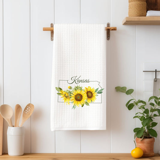 Kansas State Flower Tea Towel— Wild Native Sunflower