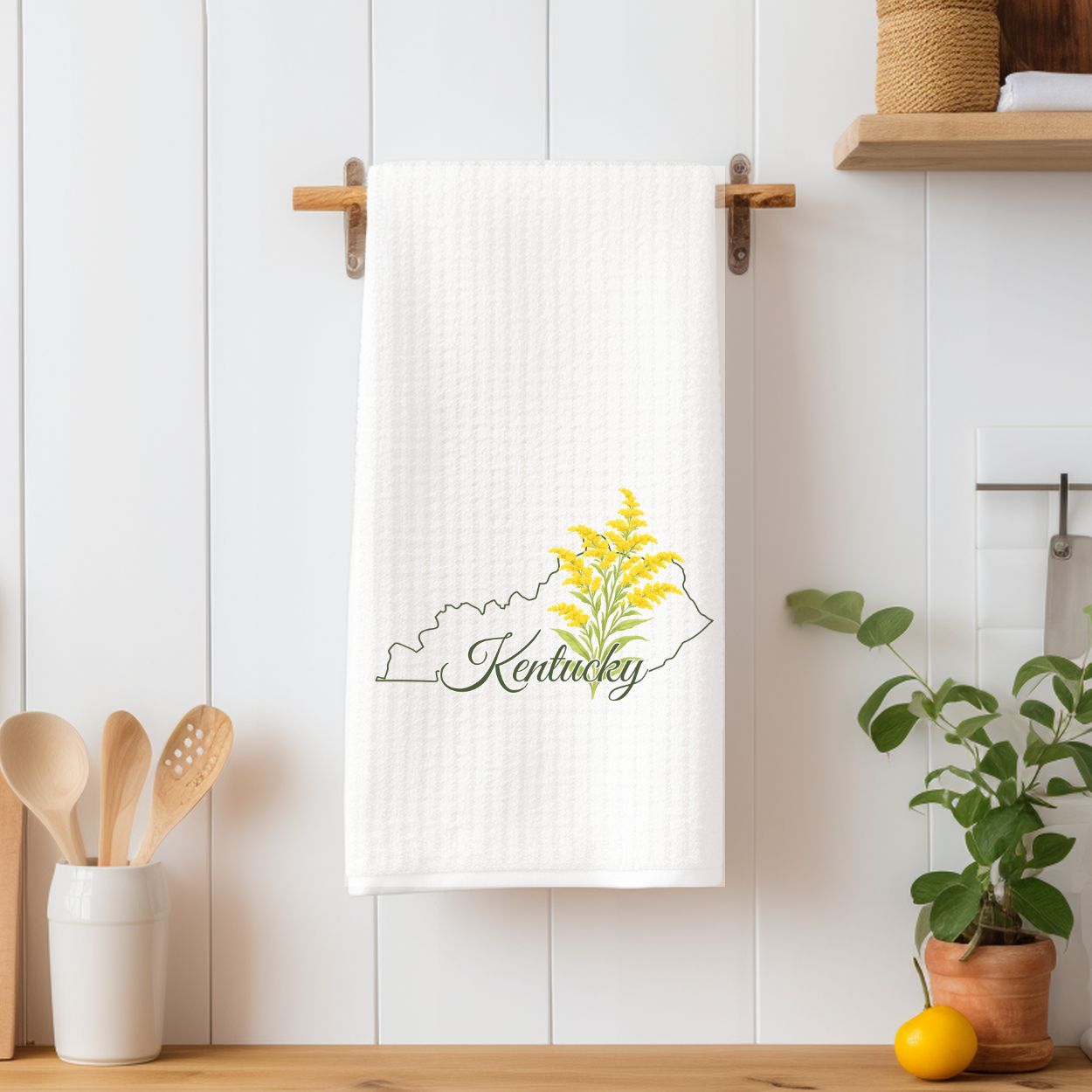Kentucky State Flower Tea Towel — Giant Goldenrod