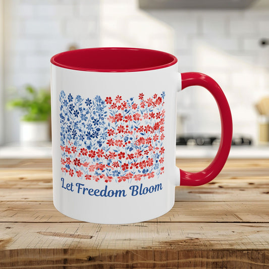 Let Freedom Bloom Floral Flag Mug (11/15oz)