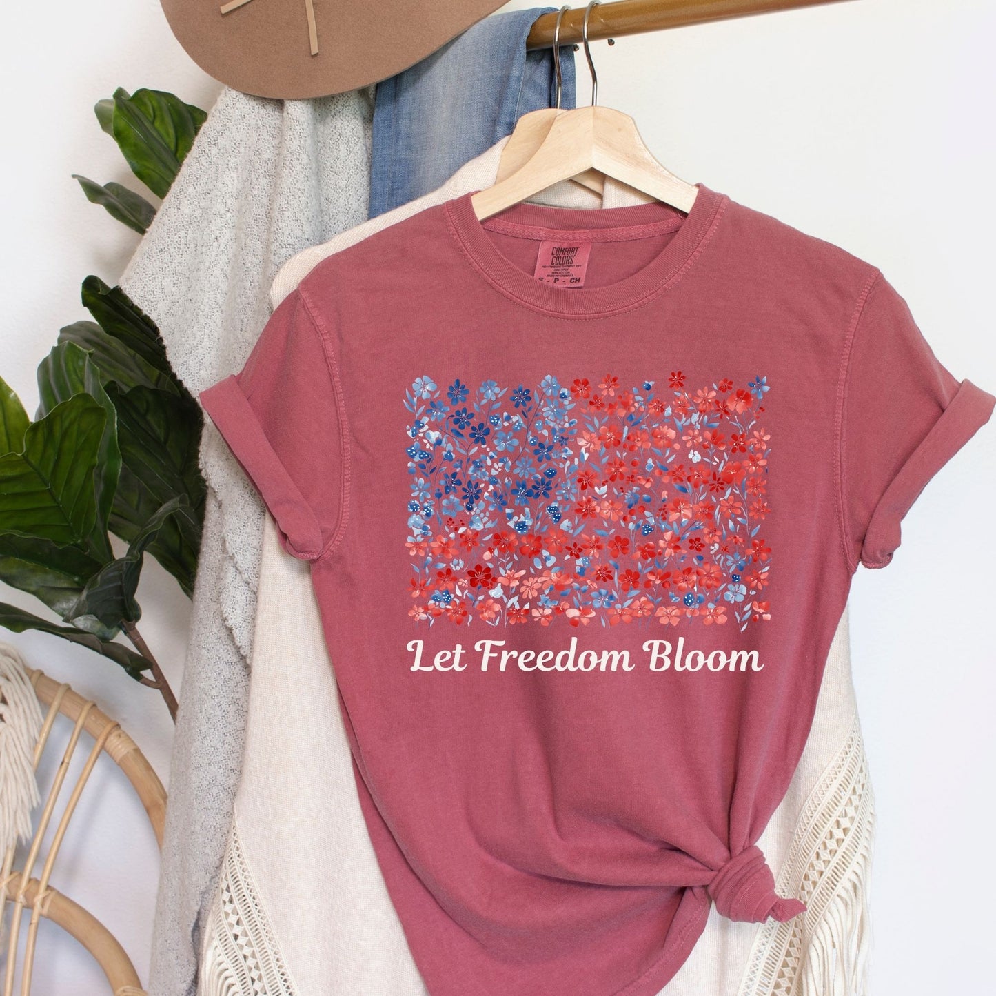 Let Freedom Bloom USA Flag T-Shirt