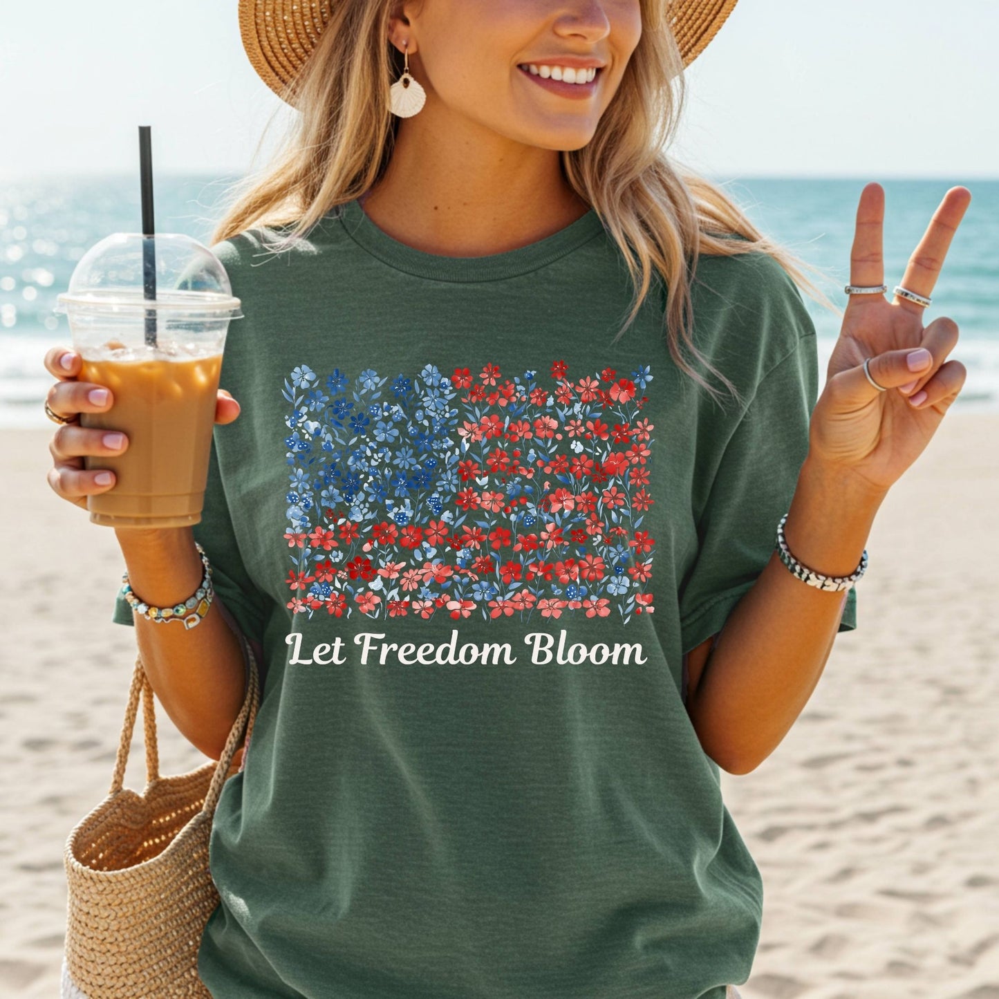 Let Freedom Bloom USA Flag T-Shirt