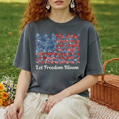 Let Freedom Bloom USA Flag T-Shirt