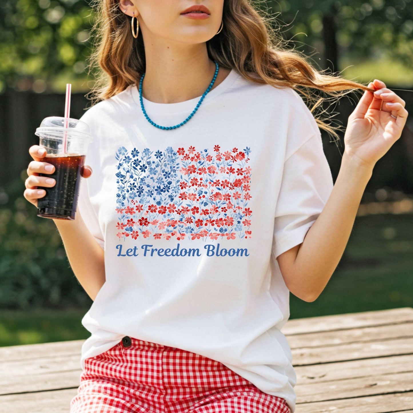Let Freedom Bloom USA Flag T-Shirt