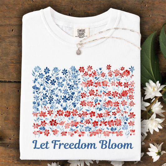 Let Freedom Bloom USA Flag T-Shirt