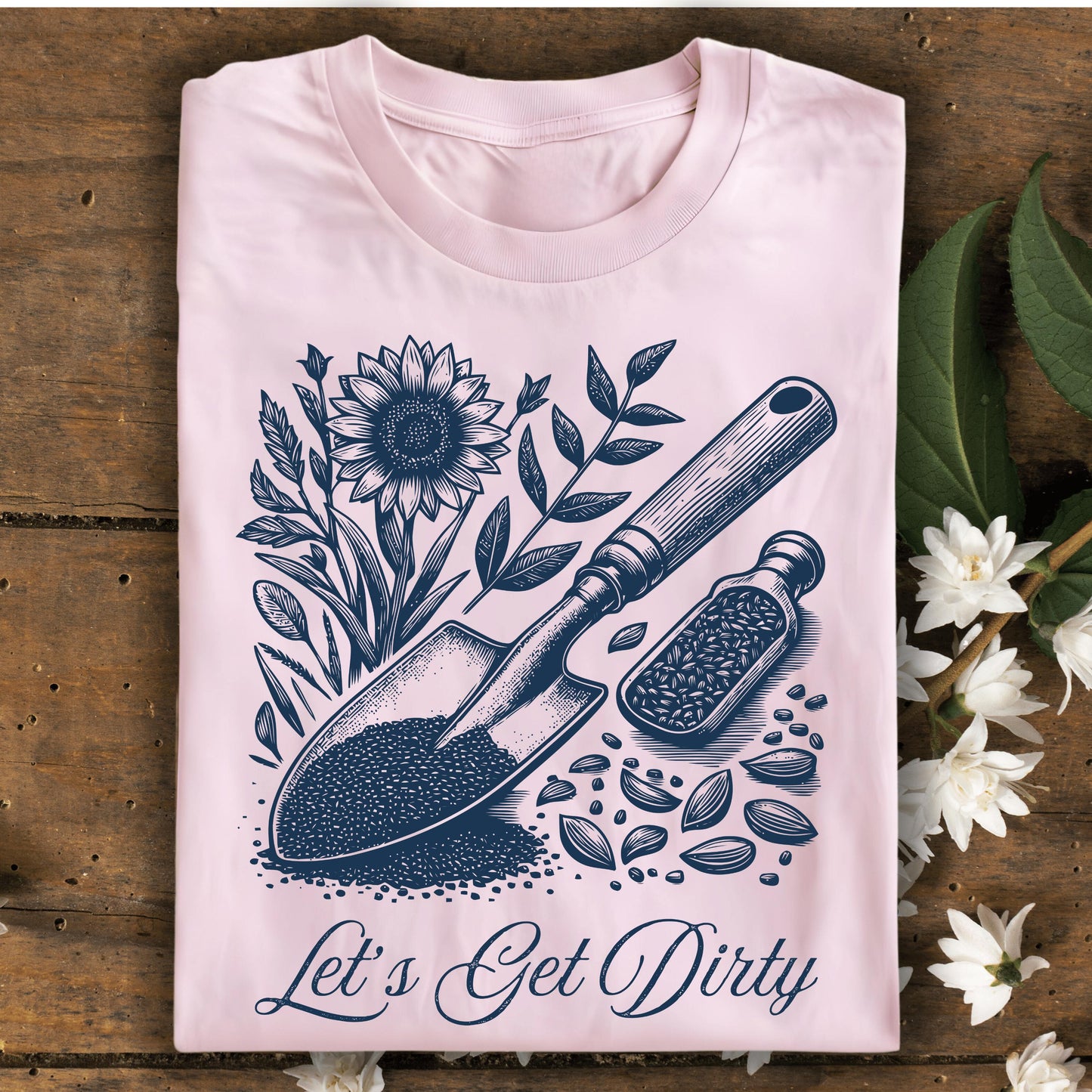 Wild Petal Threads T-Shirt Light Pink / S Let's Get Dirty Vintage Garden T-Shirt