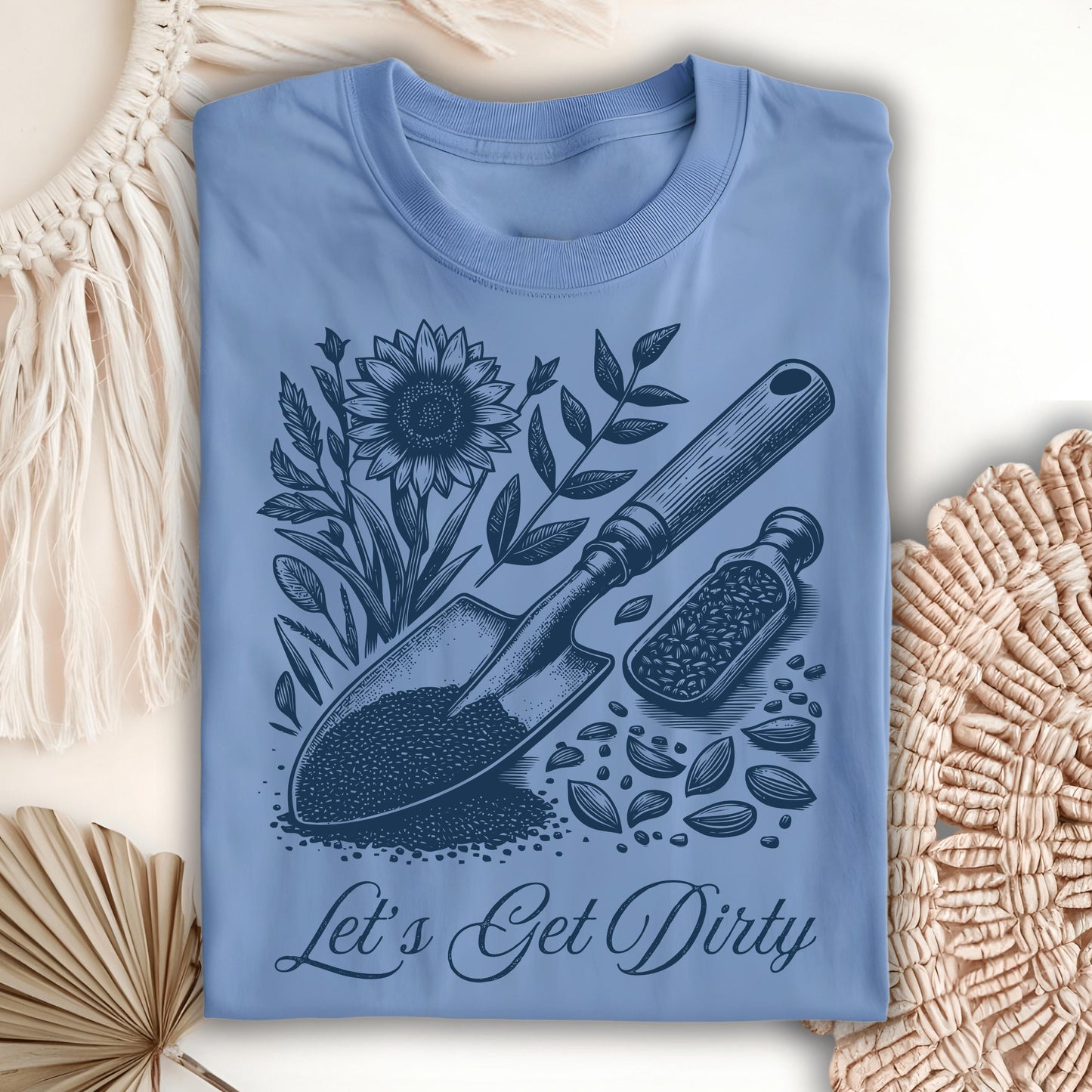 Wild Petal Threads T-Shirt Carolina Blue / S Let's Get Dirty Vintage Garden T-Shirt