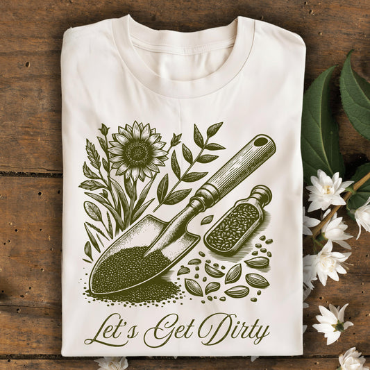 Wild Petal Threads T-Shirt Natural / S Let's Get Dirty Vintage Garden T-Shirt
