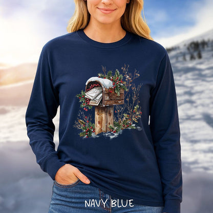 Letters to Santa Rustic Mailbox Long Sleeve Tee