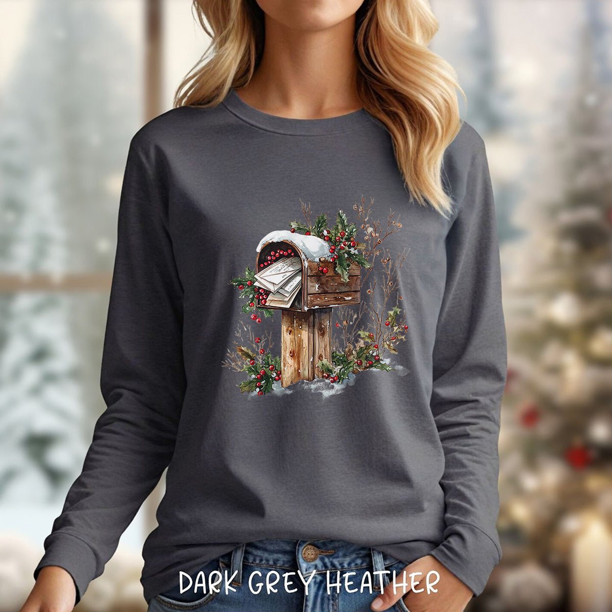 Letters to Santa Rustic Mailbox Long Sleeve Tee