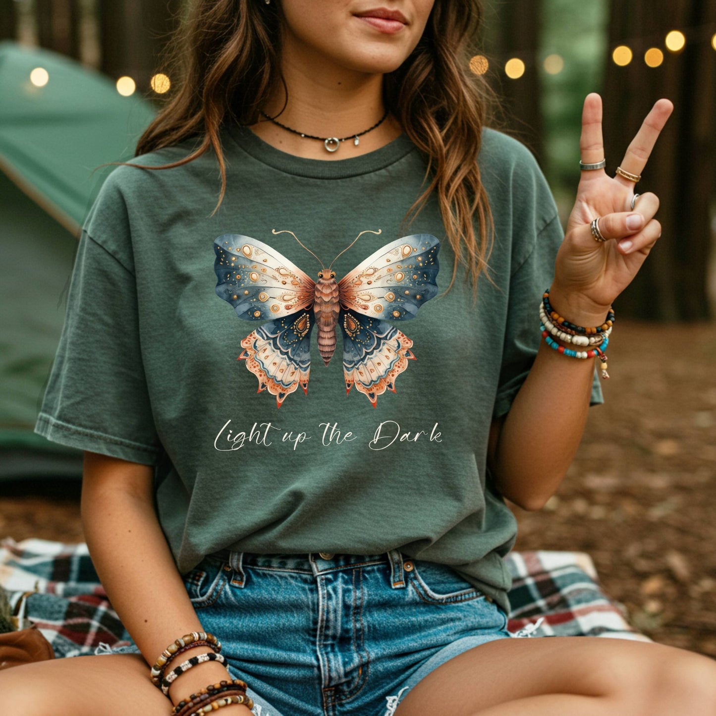 Light Up the Dark Vintage Moth T-Shirt