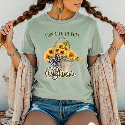 Live Life in Full Bloom Sunflower T-Shirt