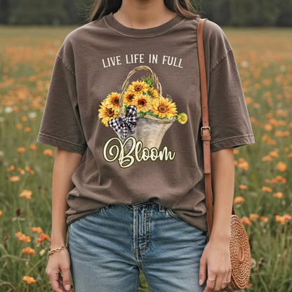 Live Life in Full Bloom Sunflower T-Shirt