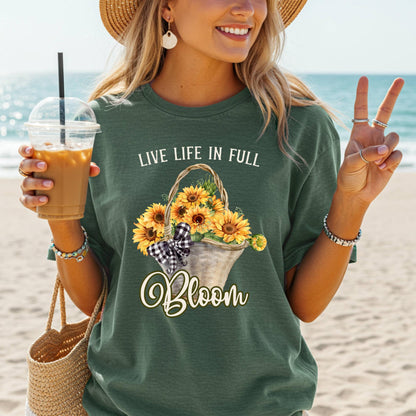 Live Life in Full Bloom Sunflower T-Shirt