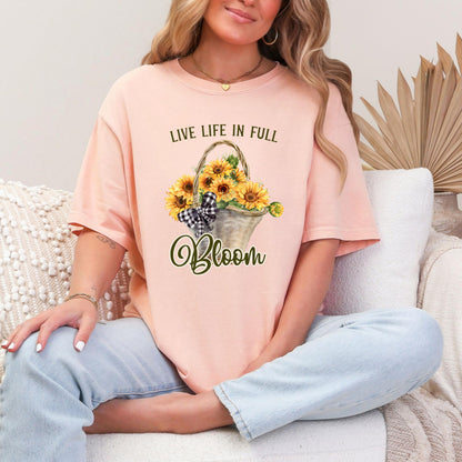 Live Life in Full Bloom Sunflower T-Shirt