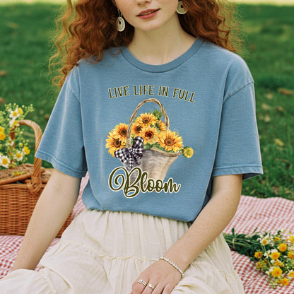 Live Life in Full Bloom Sunflower T-Shirt