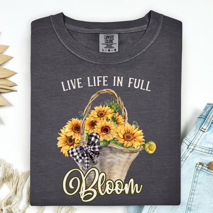 Live Life in Full Bloom Sunflower T-Shirt