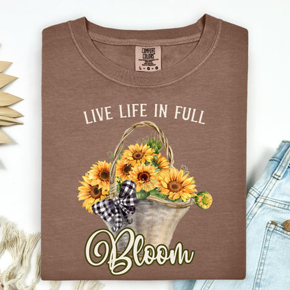 Live Life in Full Bloom Sunflower T-Shirt