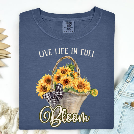 Live Life in Full Bloom Sunflower T-Shirt