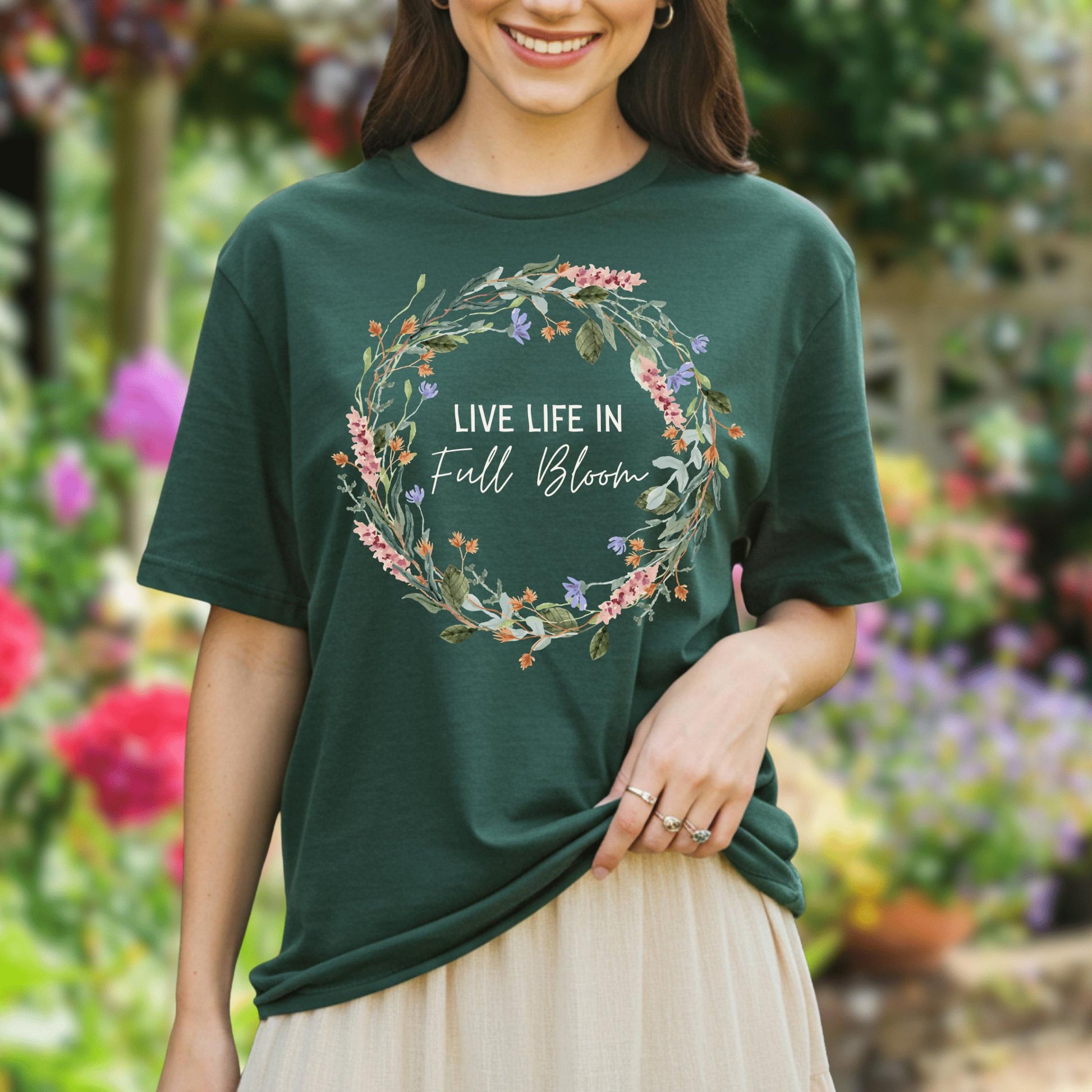 Wild Petal Threads T-Shirt Live Life in Full Bloom Wildflower T-Shirt