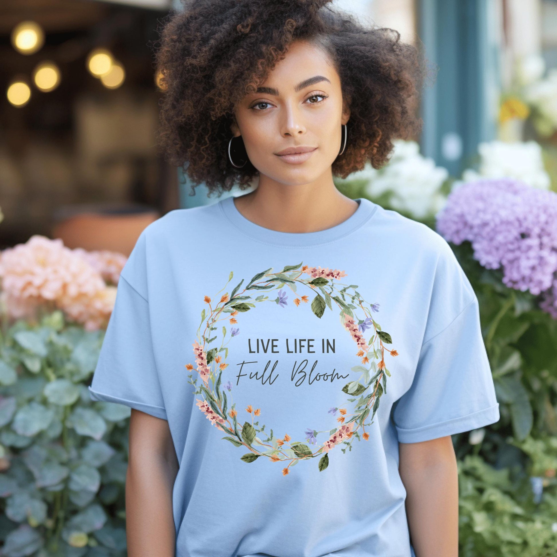 Wild Petal Threads T-Shirt Live Life in Full Bloom Wildflower T-Shirt