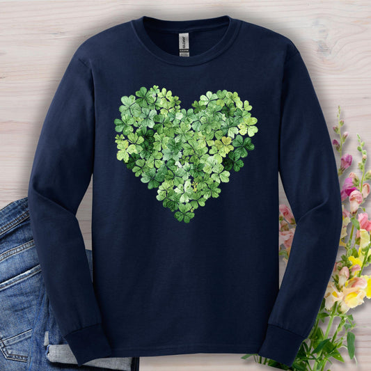 Lucky Clover Heart Long Sleeve Tee
