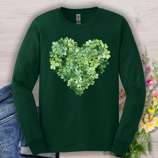 Lucky Clover Heart Long Sleeve Tee