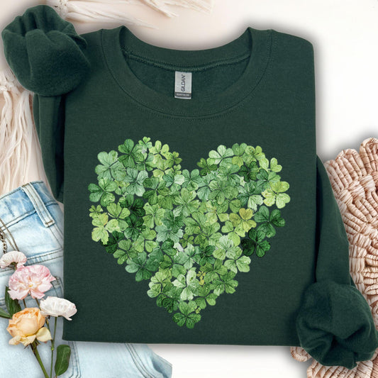 Lucky Clover Heart Sweatshirt