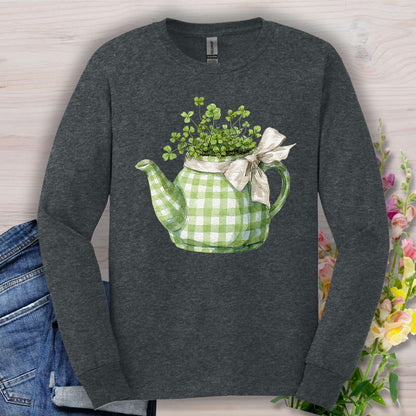 Lucky Clover Teapot Planter Long Sleeve Tee
