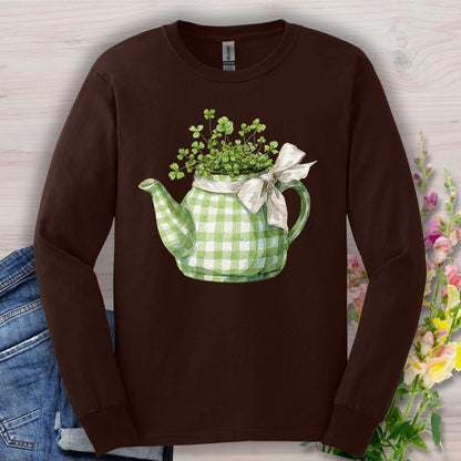 Lucky Clover Teapot Planter Long Sleeve Tee