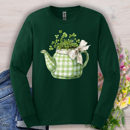 Lucky Clover Teapot Planter Long Sleeve Tee