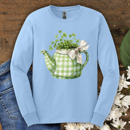 Lucky Clover Teapot Planter Long Sleeve Tee