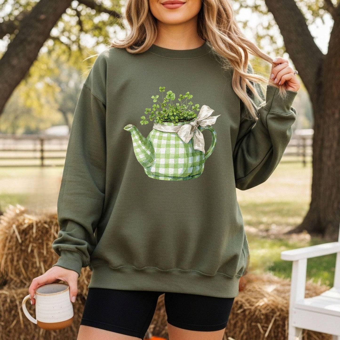 Lucky Clover Teapot Planter Sweatshirt