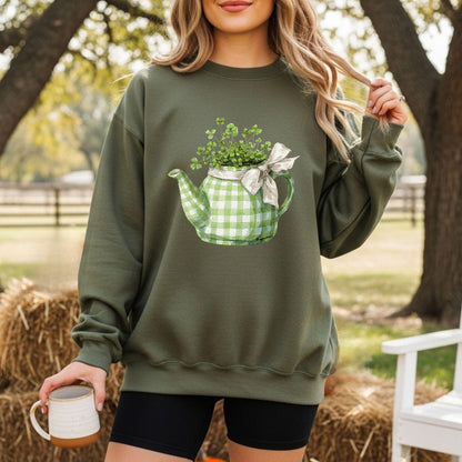 Lucky Clover Teapot Planter Sweatshirt