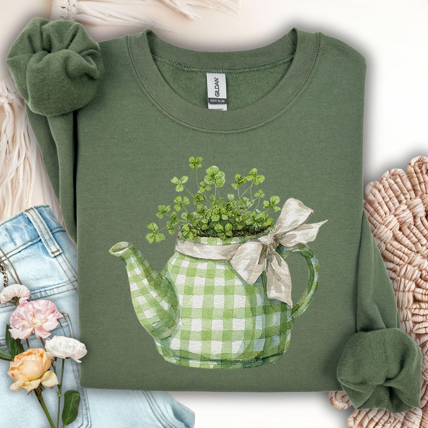 Lucky Clover Teapot Planter Sweatshirt