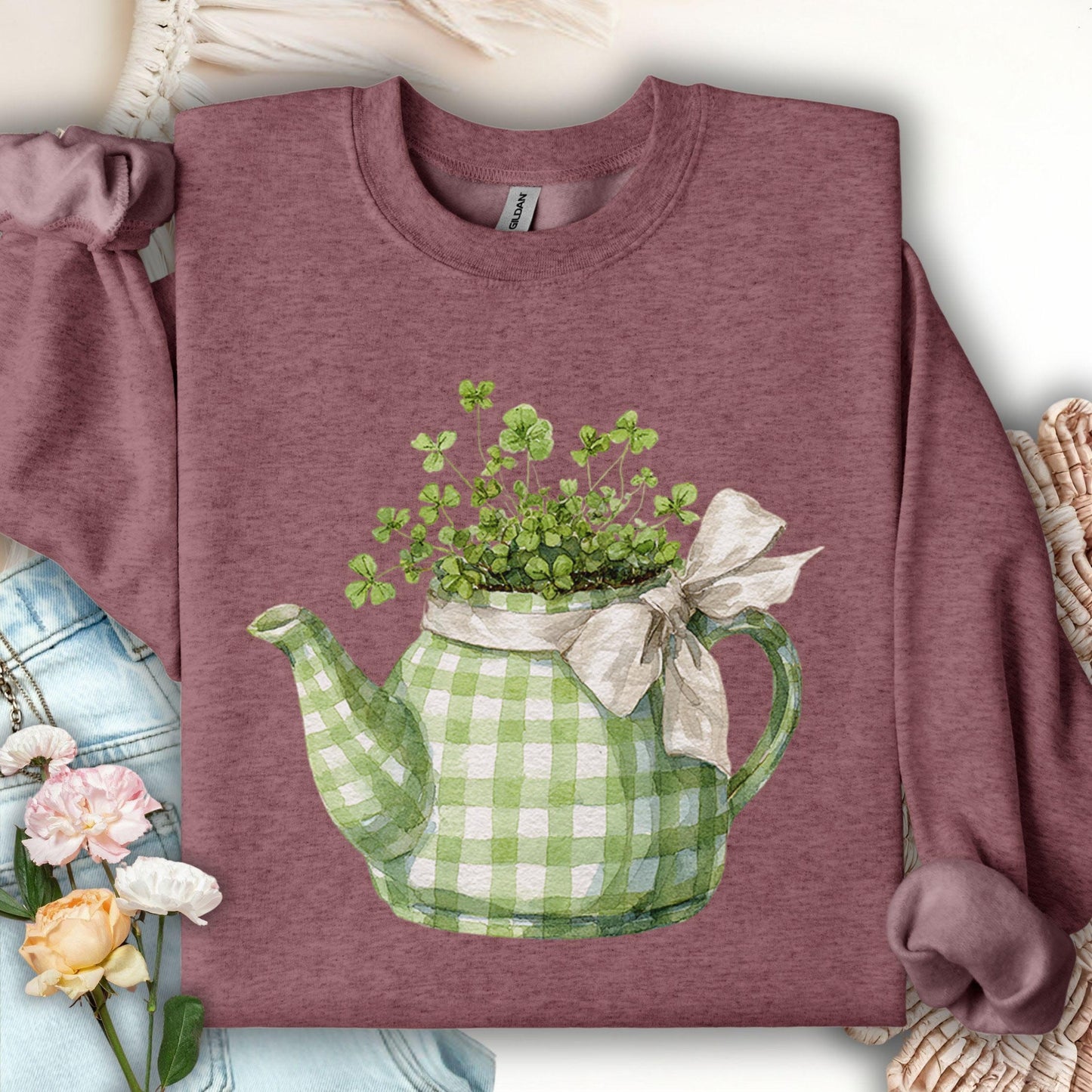 Lucky Clover Teapot Planter Sweatshirt