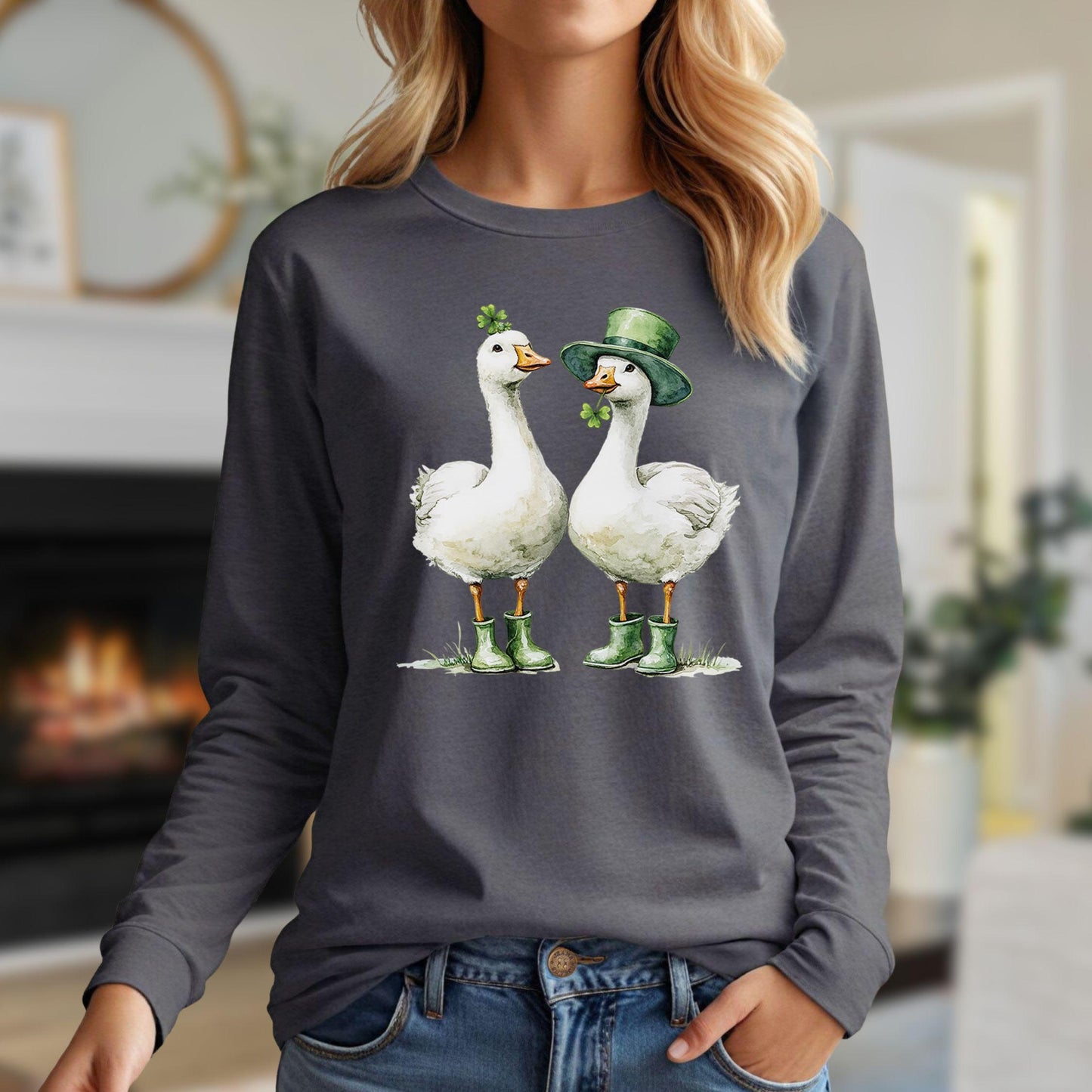 Lucky Geese St. Patrick's Day Long Sleeve Tee