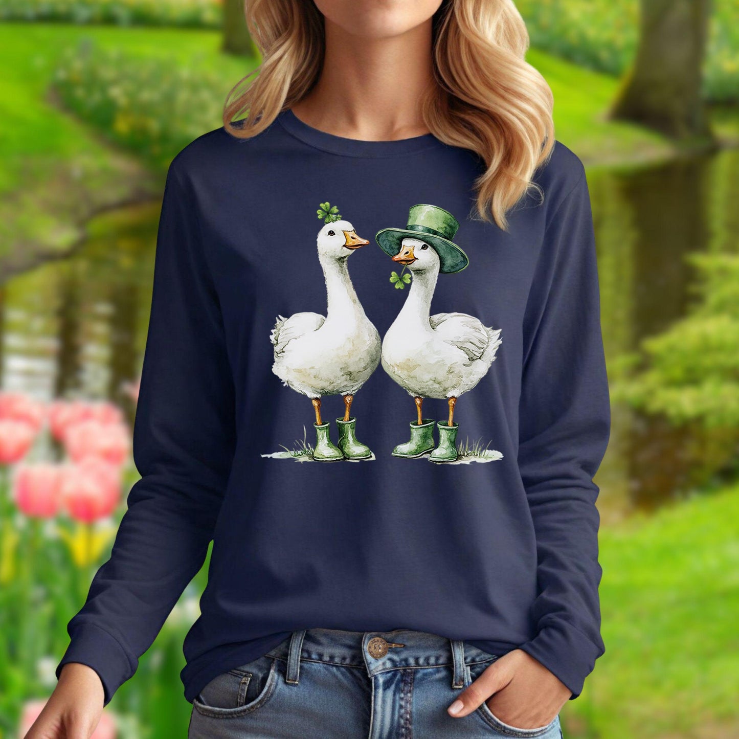 Lucky Geese St. Patrick's Day Long Sleeve Tee