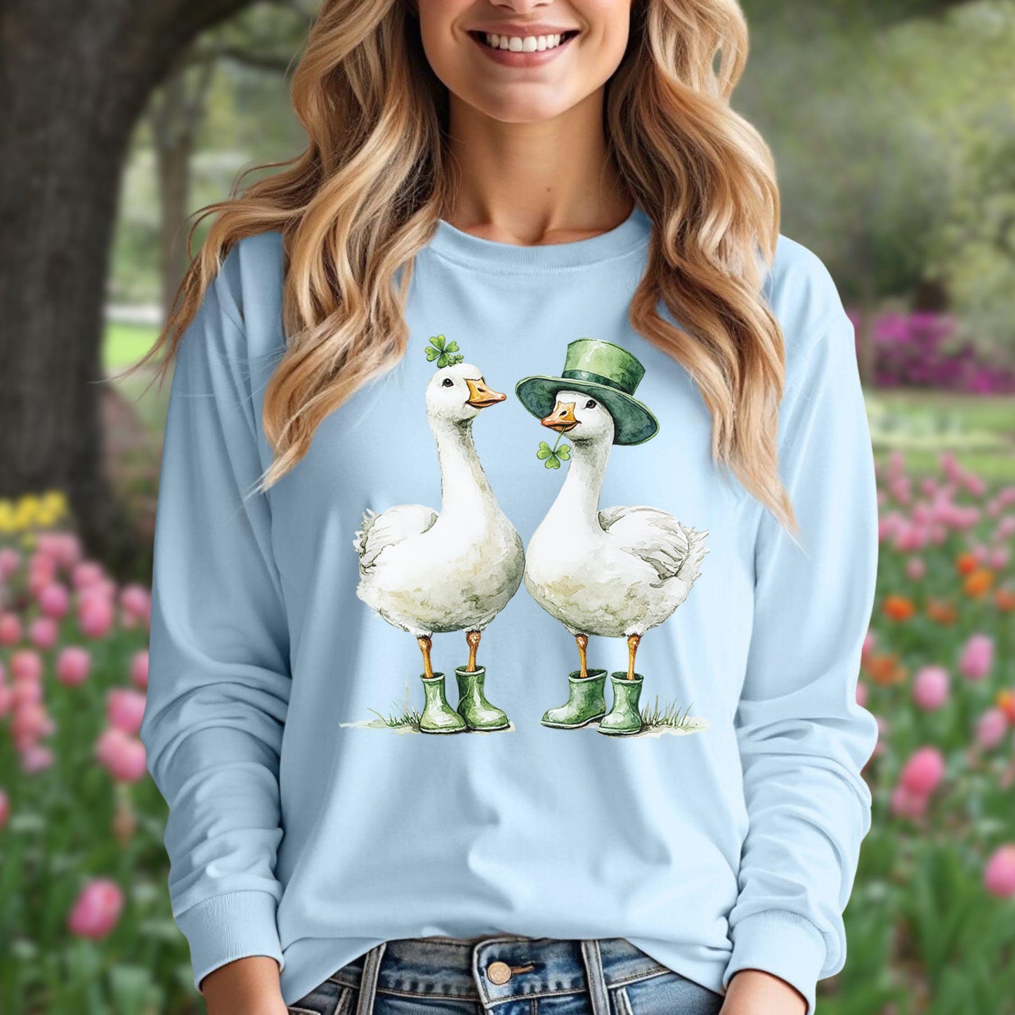 Lucky Geese St. Patrick's Day Long Sleeve Tee