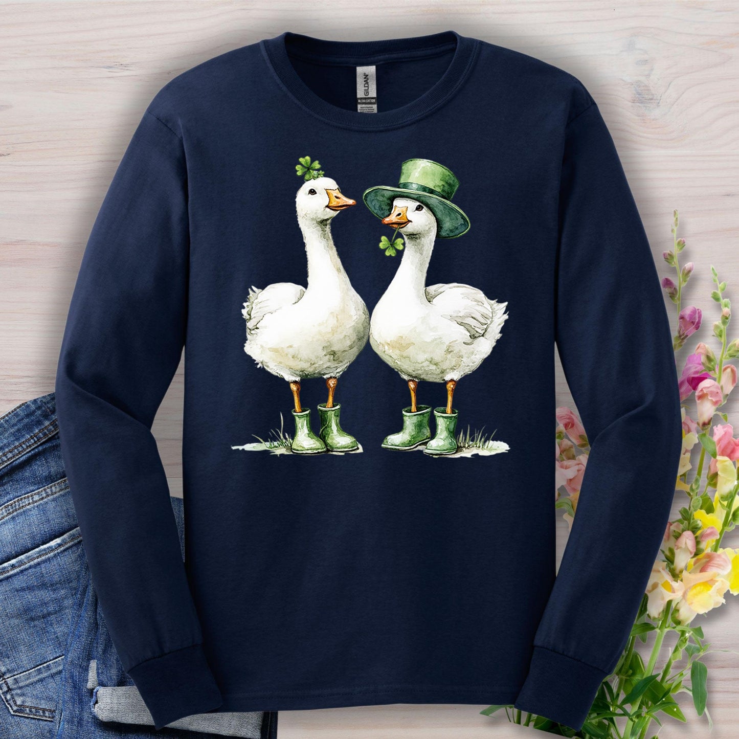 Lucky Geese St. Patrick's Day Long Sleeve Tee