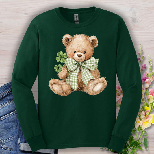 Lucky Irish Teddy Bear Long Sleeve Tee