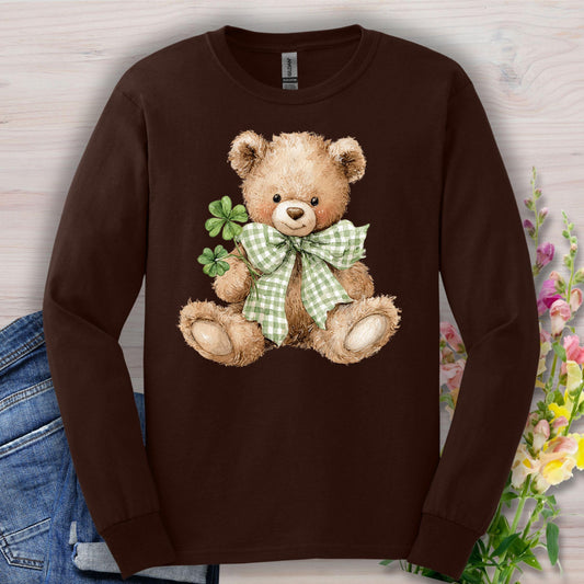 Lucky Irish Teddy Bear Long Sleeve Tee