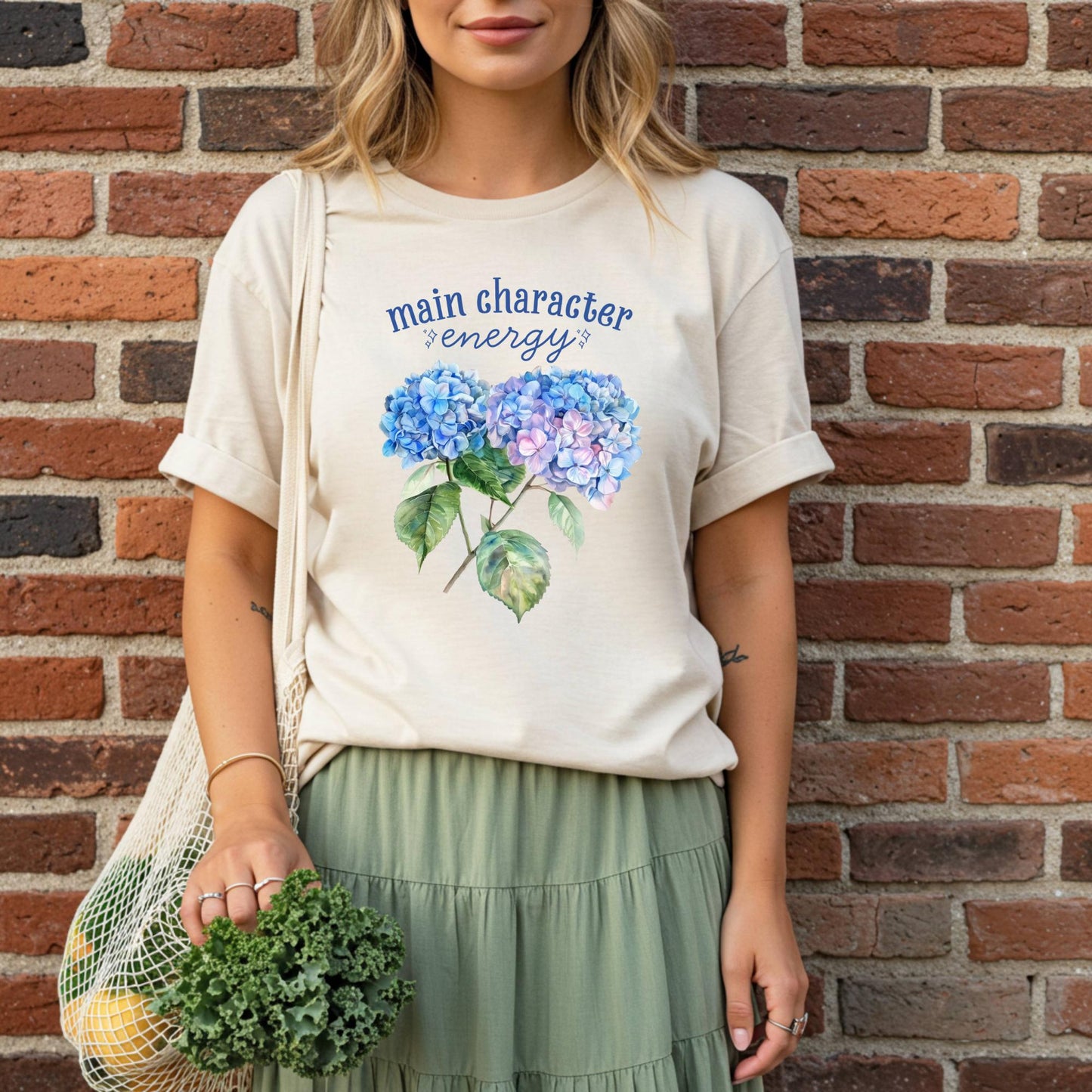 Main Character Energy Hydrangea T-Shirt
