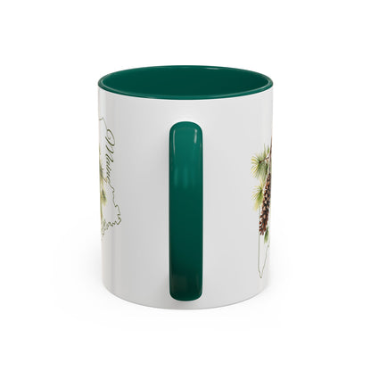 Maine State Flower Mug (11/15oz) - White Pinecone & Tassle