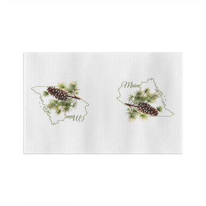 Maine State Flower Tea Towel – White Pine Cone & Tassle