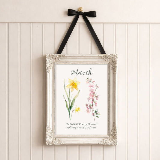 March Birth Month Flower Art Print