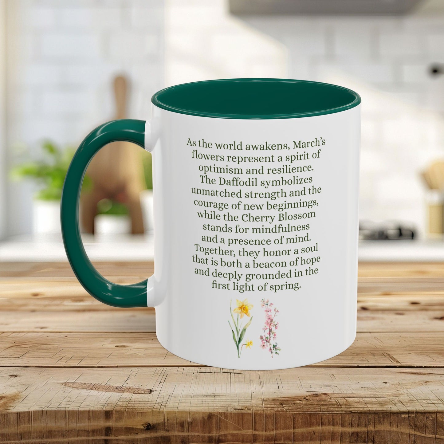 March Birth Month Flower Mug