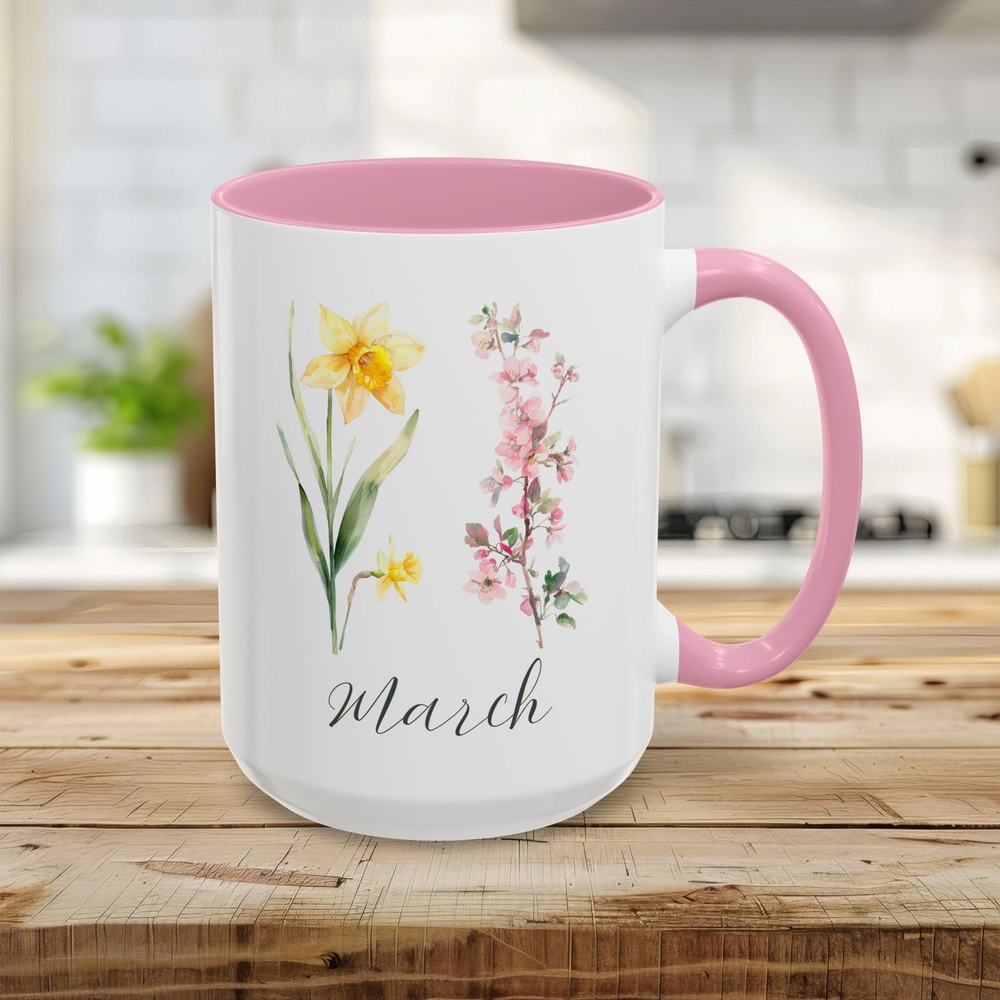 March Birth Month Flower Mug